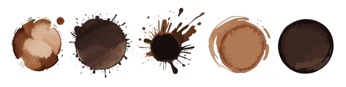 Splatter ink vector dirt stain brown brush. Paint inkblot black blob ink splatter grunge isolated background design.