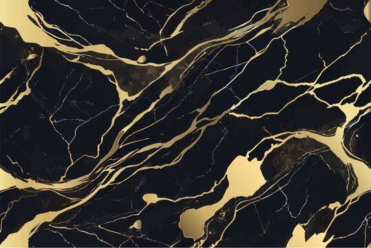 Black gold luxury marble pattern background wallpaper vector design. Abstract gold stone interior luxury marble background.