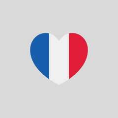 France Flag Heart Love sign