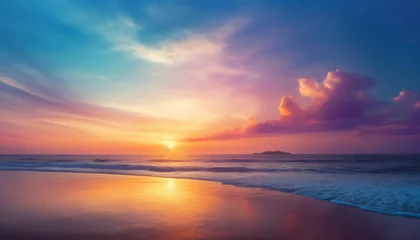 Tafelkleed sky blue with cloud background vector horizon beach sunset with yellow pink orange pastel in spring panorama beautiful nature morning sunrise sky in summer banner landscape background © Kendrick
