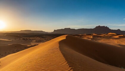 Fototapeta na wymiar view of the sahara desert at sunset djanet algeria africa