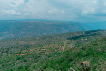 landscape of the chicamocha canyon in the department of santander colombia