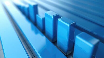 blue bar graph rising, sotck market informations