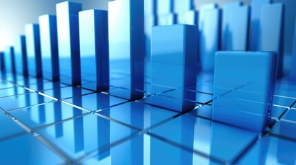 blue bar graph rising, sotck market informations