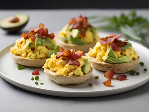 breakfast scrambled egg with becon 