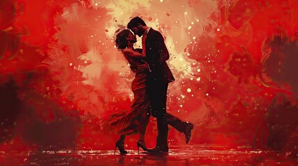 Passionate dance of two people in love.