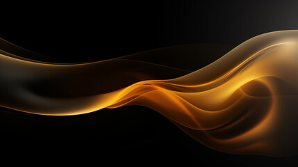 Abstract background, gold and sepia waves on the black background for assembling banners. Vector Illustration. Modern design templates