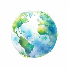 A blue and green eco Earth globe, logo for environmental world protection, illustration for ecological conservation, Save the Planet, Earth Day concept - 783380779