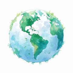 A blue and green eco Earth globe, logo for environmental world protection, illustration for ecological conservation, Save the Planet, Earth Day concept - 783382309