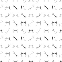 Equine elegance, seamless vector pattern from horse bits