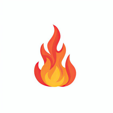 A red and yellow flame with a white background. The flame is the main focus of the image and it conveys a sense of warmth and energy