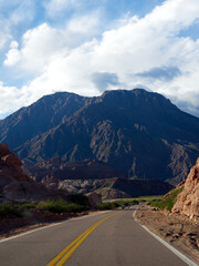 Road to Salta from Cafayate on a cloudy day in the middle of the desert