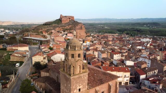 Aerial view of Arnedo, famous touristic destination in La Rioja, Spain. High quality 4k footage