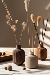 romantic sticks in vases Generative AI