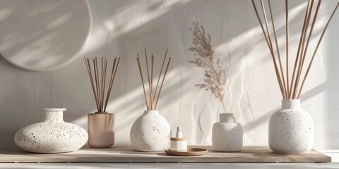 romantic sticks in vases Generative AI