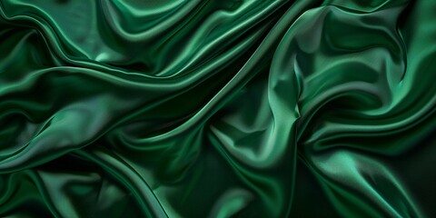 Green luxury cloth, silk satin velvet, background, pattern - obrazy, fototapety, plakaty