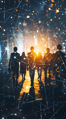 Fototapeta na wymiar Business network concept, connectivity collaboration teamwork synergy