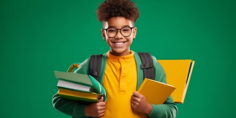 children with books and backpacks back to school Generative AI