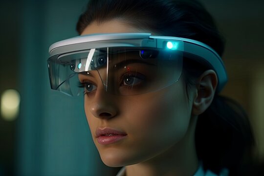 
It seems like you're referring to smart glasses, augmented reality (AR) goggles, or virtual reality (VR) devices that overlay digital information onto the user's field of view. 