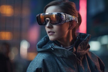 
It seems like you're referring to smart glasses, augmented reality (AR) goggles, or virtual reality (VR) devices that overlay digital information onto the user's field of view. 
