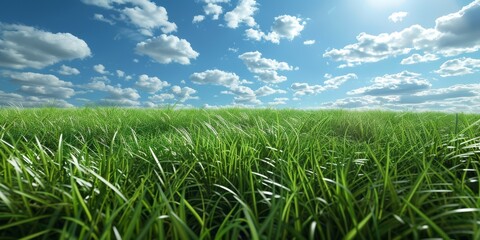 Obraz na płótnie Canvas Green grass in the pasture Generative AI