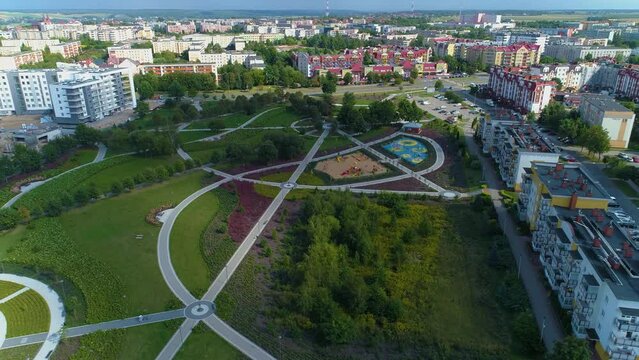 Beautiful Park Jana Pawla Lomza Centrum Aerial View Poland
