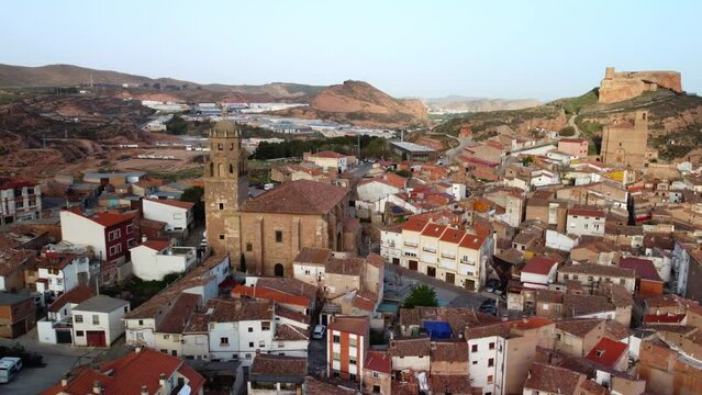 Aerial view of Arnedo, famous touristic destination in La Rioja, Spain. High quality 4k footage