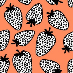 Fruit seamless strawberry pattern for fabrics and textiles and packaging and gifts and cards and linens