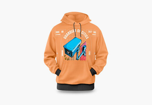 Hoodie with Hands in Pockets Mockup