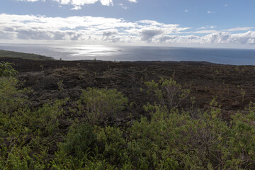 A nice Volcanic Landscape and sea view at La Reunion