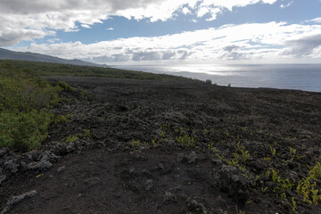 A nice Volcanic Landscape and sea view at La Reunion
