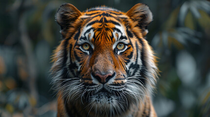 Fototapeta premium A realistic portrait photography of animals staing free at green nature