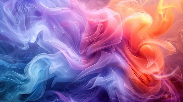 Vivid swirls of colorful smoke in an abstract art, soft tones, fine details, high resolution, high detail, 32K Ultra HD, copyspace