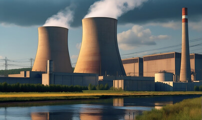 Fototapeta premium Peaceful Atom, Nuclear Power Plant