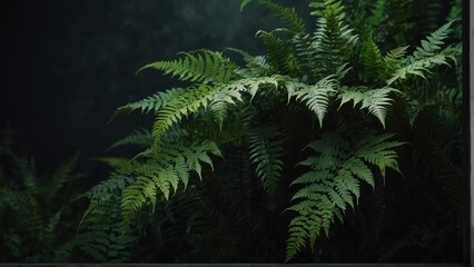 art fern leaves frame background from Generative AI
