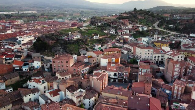 Aerial view of Arnedo, famous touristic destination in La Rioja, Spain. High quality 4k footage