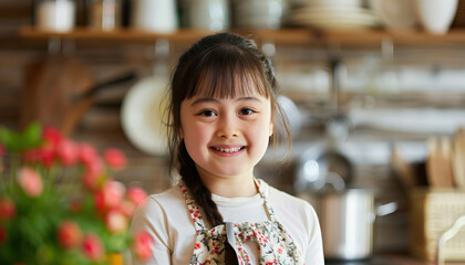 Independence Training: Young Adult with Down Syndrome Learns Daily Living Skills Such as Cooking and Cleaning. Learning Disability.