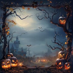 Halloween Themed Blank Background - obrazy, fototapety, plakaty