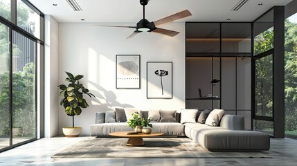 energy-efficient ceiling fans, marrying functionality with beauty - obrazy, fototapety, plakaty