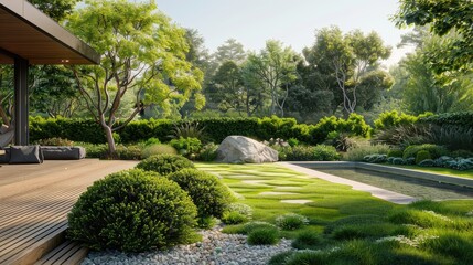 Fototapeta premium vibrant Thuja occidentalis smaragd hedge