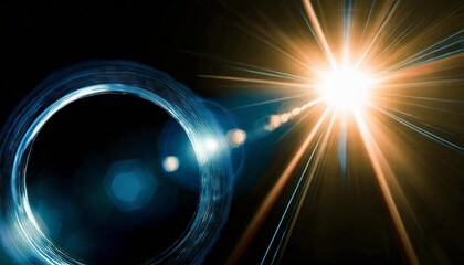 lens flare effect on black background abstract sun burst sunflare for screen mode using sunflares...