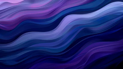 Fotobehang Multicolor Wavy Fabric Flowing in the Wind - Abstract Colorful Background. Horizontal colorful abstract wave background with midnight blue, light gray and moderate violet colors.  © Helen-HD