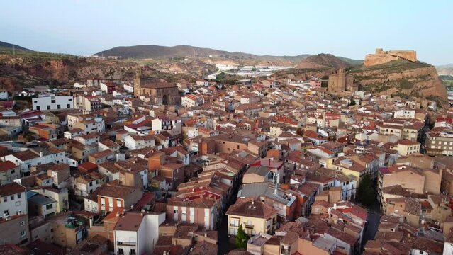 Aerial view of Arnedo, famous touristic destination in La Rioja, Spain. High quality 4k footage