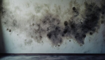 fungal mold spots growing on white room wall - obrazy, fototapety, plakaty