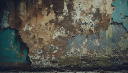 a weathered wall with peeling paint