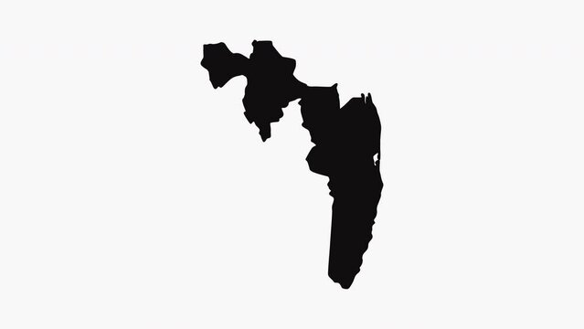 animation forming a map of Ampara District in Sri Lanka