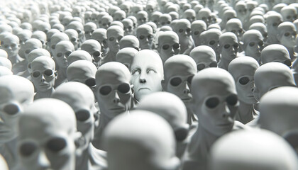 Vanishing Act: Close-Up View of Invisibility Amid a Sea of Faces.