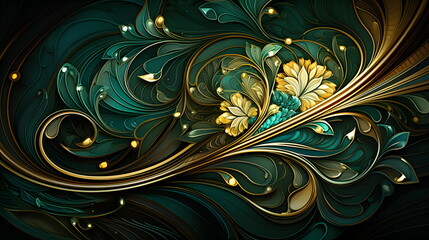 art deco background with ornament