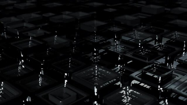 3d background abstract. Satisfying abstract animation.  Motion geometric cubes. 4k seamless looped video.