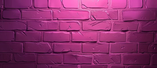 Wandcirkels plexiglas Light illuminating a textured purple brick wall creating a unique visual contrast © AkuAku